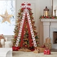 thumbnail image 5 of Dalrosia Christmas Tree Topper Bow, Large Glitter Satin Christmas Wreath Bows Xmas Ornaments with Long Streamer Wired Edge Ribbon for Farmhouse Christmas Decoration, 5 of 6