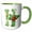 Green/White, variant on 3drose, Cute Christmas Decorated Green Bubble Monogram Initial H, 15oz Two-tone Red Mug