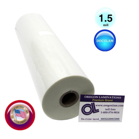 Doculam Hot Laminating Film 12" x 500' x 1.5 Mil on 1" core American [1 Roll]