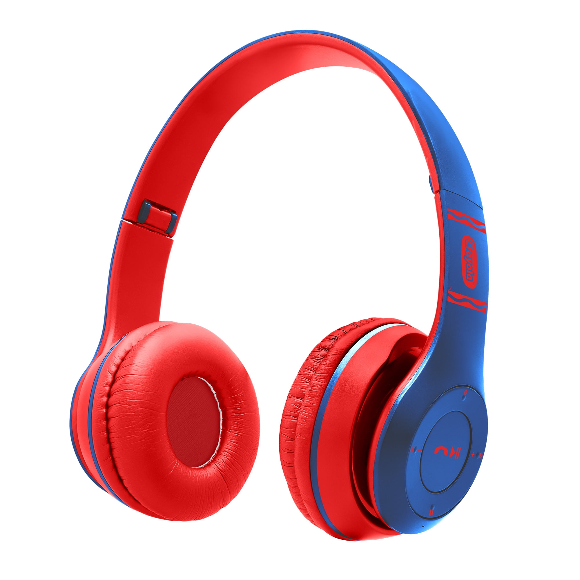 Crayola Boost Active Kids Bluetooth Over-Ear Headphones with Mic and FM Radio, Volume Limiting, up to 6 Hours Play Time, CHPBT348, Blue