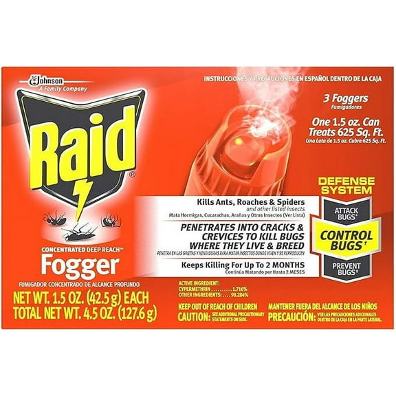 Raid Concentrated Deep Reach Fogger 1.5 Ounce (3 Count)