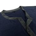 thumbnail image 5 of GuangCheng George Henley Shirts for Men,Color Block,Short Sleeve Tops,Slim Fit,Soft,Button Placket,Chest Pocket,Casual Wear Tees,Dark Blue,Size M, 5 of 6
