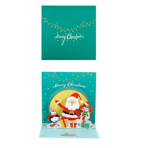 Carte de Vœux de Noël 3D Bénédiction de Vacances Carte de Message Fait Main pour Enfants Carte de Vœux de Noël Sculpture sur Papier Bénédiction Créative Voiture