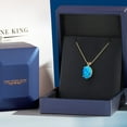 thumbnail image 5 of Gem Stone King 14K Yellow Gold Simulated Blue Opal Pendant Necklace for Women | 0.85 Cttw | Gemstone October Birthstone | Oval Cabochon 10X8MM | With 18 inch Chain, 5 of 6