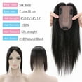 thumbnail image 2 of Benehair Silk Base Clip In Topper Hairpiece 100% Remy Real Human Hair Extensions Middle Part Women Hair Loss 7cm*13cm Soft Black, 2 of 9