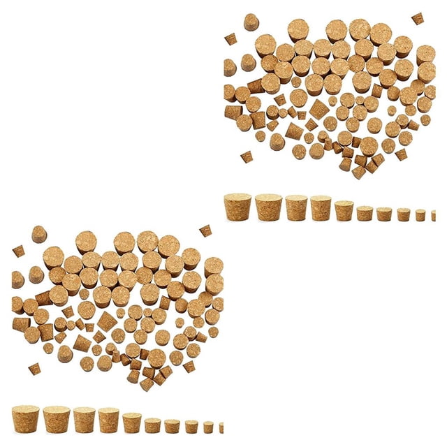 Advancent 100Pcs Bottle Stoppers Champagne Beverage Making Corks Jars Plug Sealing Tools Multi-Sizes Saver Craft Plugs Bar Reusable 2piezas