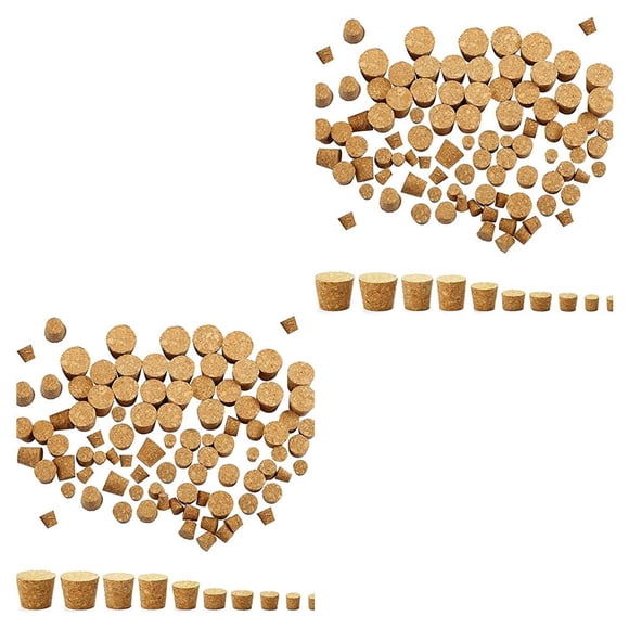Advancent 100Pcs Bottle Stoppers Champagne Beverage Making Corks Jars Plug Sealing Tools Multi-Sizes Saver Craft Plugs Bar Reusable 2piezas