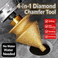 thumbnail image 2 of Diamond Chamfering Bit for Angle Grinder, 4-in-1 Diamond Beveling Bit Milling Finger Bits for Tile, Porcelain, Marble, Granite, Stone, Hole Enlarger & Edge Smoother with M10 Thread Adapter (10-50mm), 2 of 7