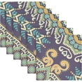 thumbnail image 6 of Coolnut Retro and Elegant Bohemia Cloth Napkins Set of 6, Durable Printed Washable Table Napkins for Valentines, Weddings, Dinners Parties Home Decor, 20 x 20 Inch Washcloth Gift, 6 of 7