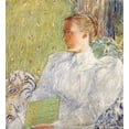 thumbnail image 2 of Hassam, Childe 20x21 White Modern Wood Framed Museum Art Print Titled - Portrait of Edith Blaney (Mrs. Dwight Blaney), 2 of 4