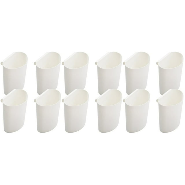 SNNROO Cart Small Hanging Basket Pencil Holder Storage Baskets Plastic White Pp 12 Pcs