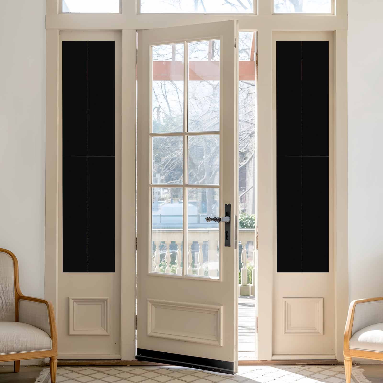 Solid Color Window Privacy Film Black Decorative Glass Window Film UV Blocking Static Cling Non-Adhesive Sticker Covering for Home Door 29.5 x 118 inches