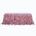 thumbnail image 5 of BalsaCircle 14 feet x 29" Сurly Waves Taffeta Table Skirt Dusty Rose, 5 of 6