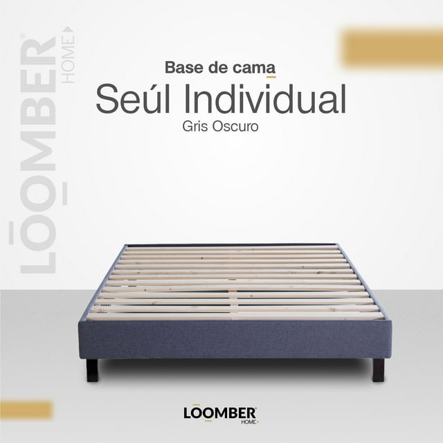 Base de cama Seúl Individual Gris Oscuro