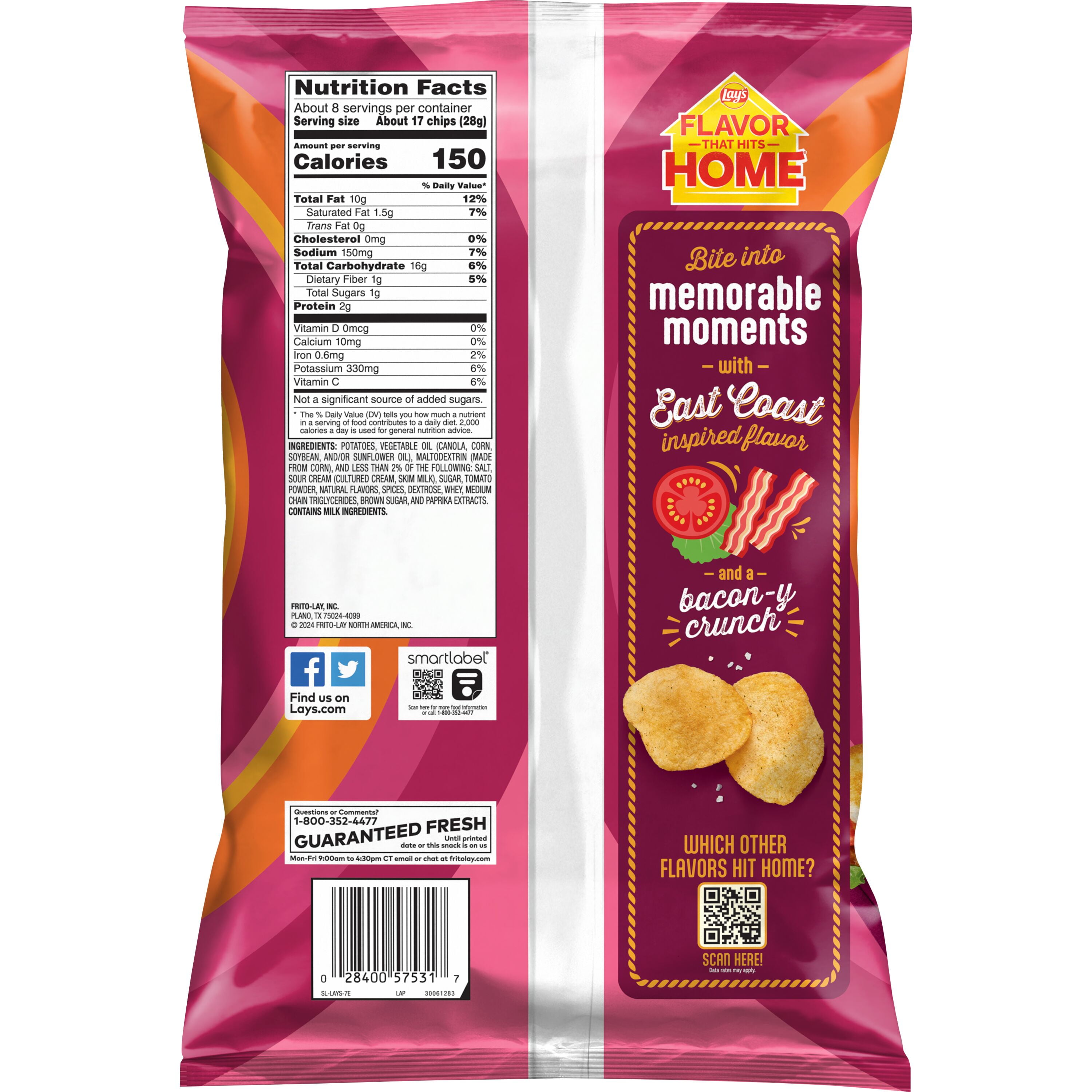 Lay's Potato Chips Summer BLT Flavored 7.75 oz Bag