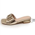 thumbnail image 6 of RUIYANQI Women's Crocodile Pattern Slide Sandals Square Toe Block Heel Shoes with Metal Buckle Trendy Fashion Dressy Footwear for Party Wedding Summer Casual Solid Colors, 6 of 6