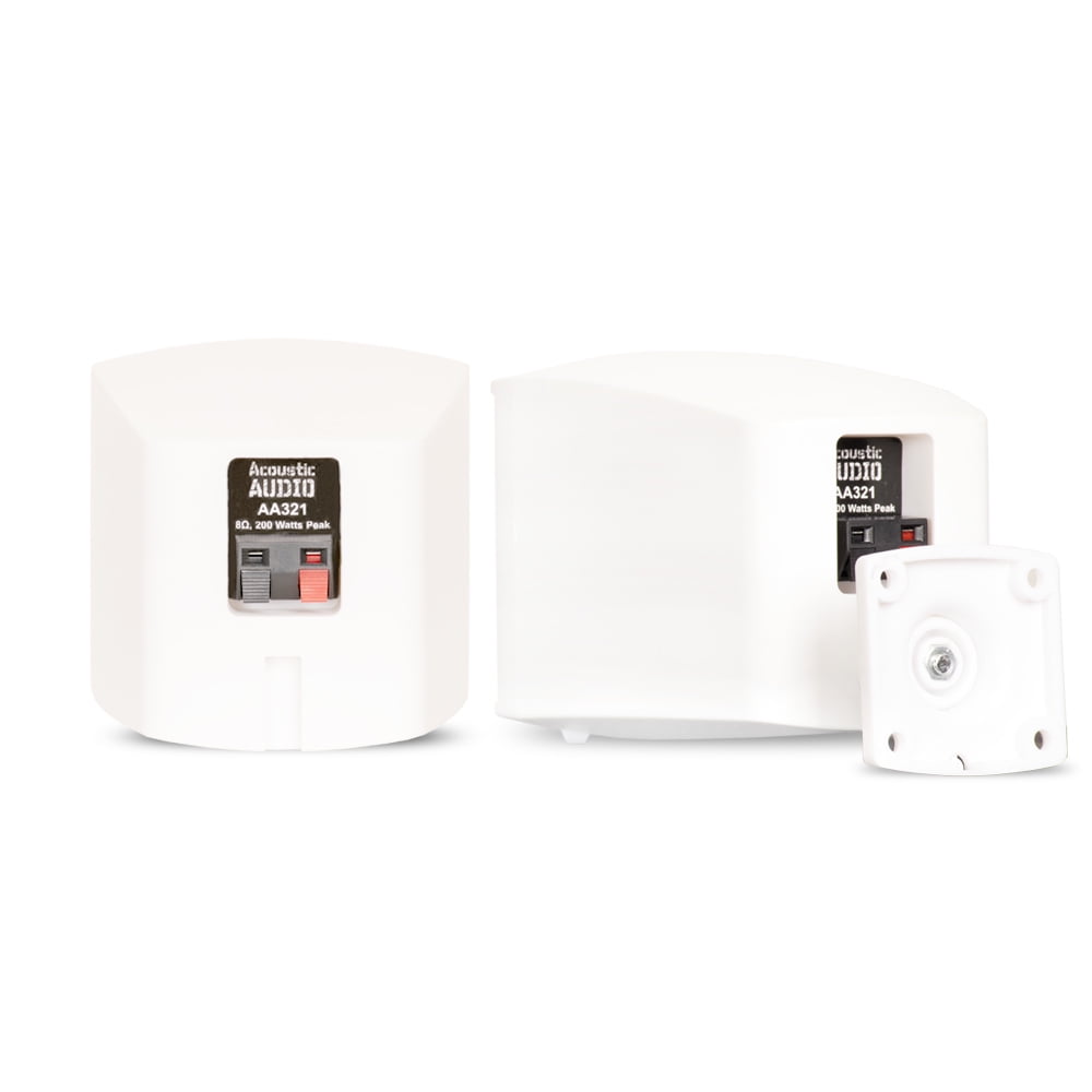 Acoustic Audio AA321W Mountable Indoor Speakers 4000 Watts White Bookshelf 10 Pair Pack AA321W-10Pr