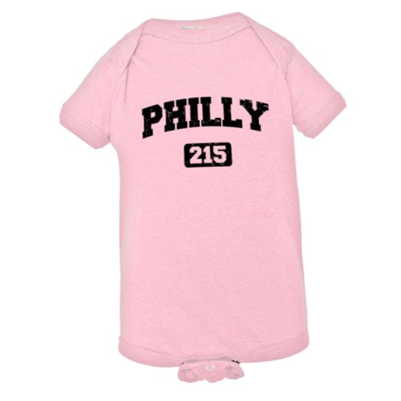 PleaseMeTees™ Baby Philly 215 Area Code Philadelphia Distressed HQ Jumper