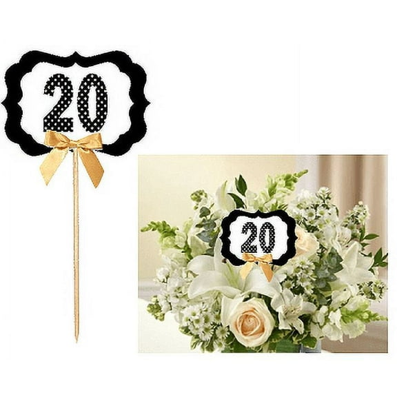 20th Birthday / Anniversary Table Decoration Party Centerpiece Pick - Set of 6