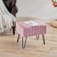 thumbnail image 1 of HOME SOFT THINGS OTOMAN/TABURETE SUPER SUAVE DE PIEL SINTÉTICA. OTOMAN TAPIZADO PARA REPOSAPIÉS CON PATAS DE METAL NEGRO Y ASIENTO ACOLCHADO. 48X33X43CM, ROSA MADERA, 1 of 7
