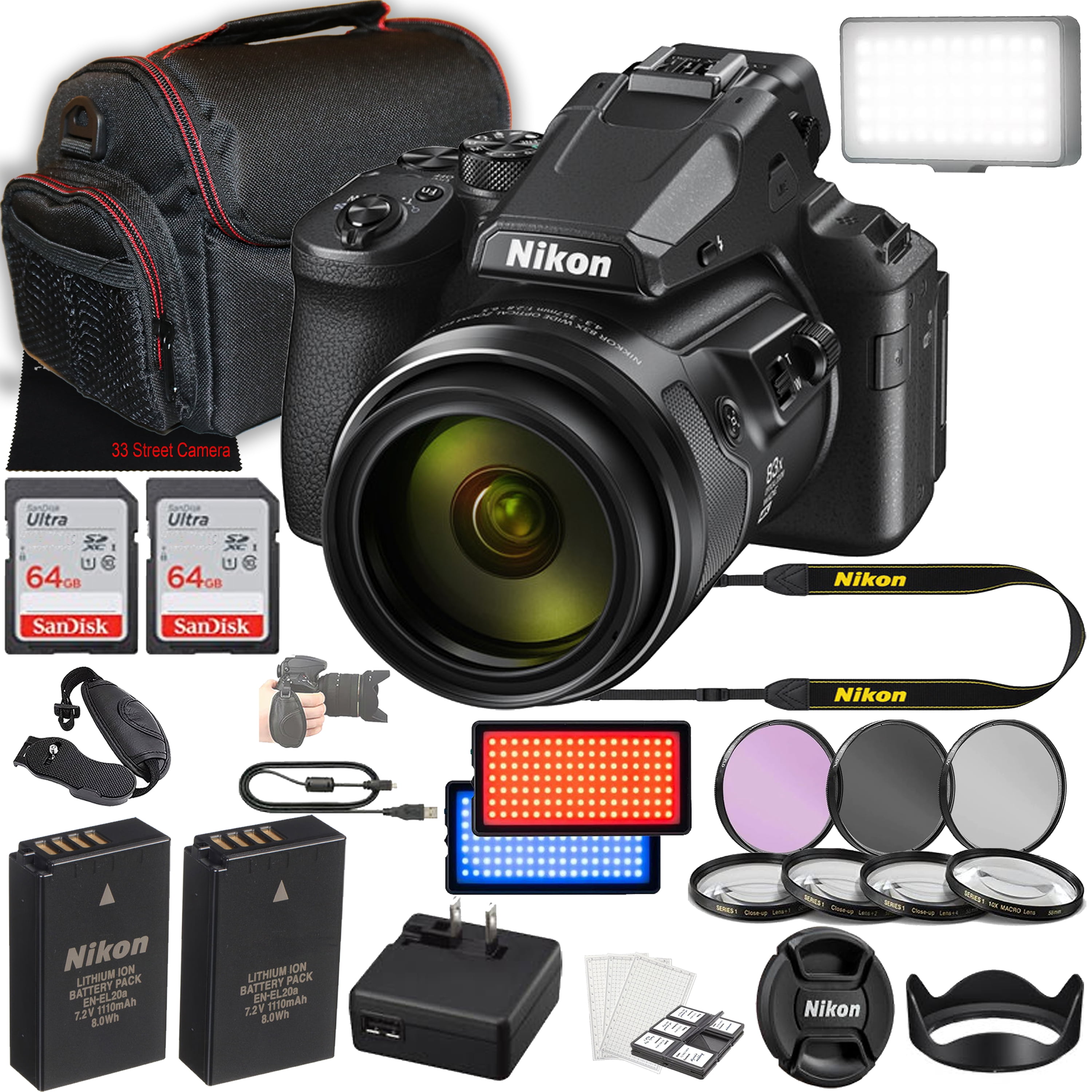 Nikon COOLPIX P950 16MP 83x Optical Digital Point and Shoot Camera + 128GB  Memory + LED Video Light + Case + Filters + 3 Piece Filter Kit + More (24pc  