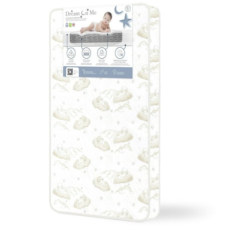 Dream On Me Twilight 5″ 88 Coil Crib Mattress – Waterproof, JPMA Certified