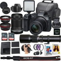 Canon EOS R7 Mirrorless Camera   Canon RF-S 18-150mm f/3.5-6.3 is STM Lens   64GB SanDisk Memory Card   Extra Battery   More (18pc Bundle)