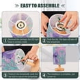 thumbnail image 4 of Purple Pink Bows Turquoise Flower Pattern Table Lamp with USB Port LED Warm Light Lamp Night Light Home Decor, 4 of 7