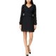 thumbnail image 1 of maison Jules Vestido ajustado y acampanado texturizado con volantes para mujer, negro, extragrande, 1 of 1