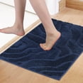 thumbnail image 2 of REGALWOVEN Non Slip Washable Soft Absorbent Bath Rug with Rubber Backing for Shower Floor Blue 20" x 32", 2 of 7