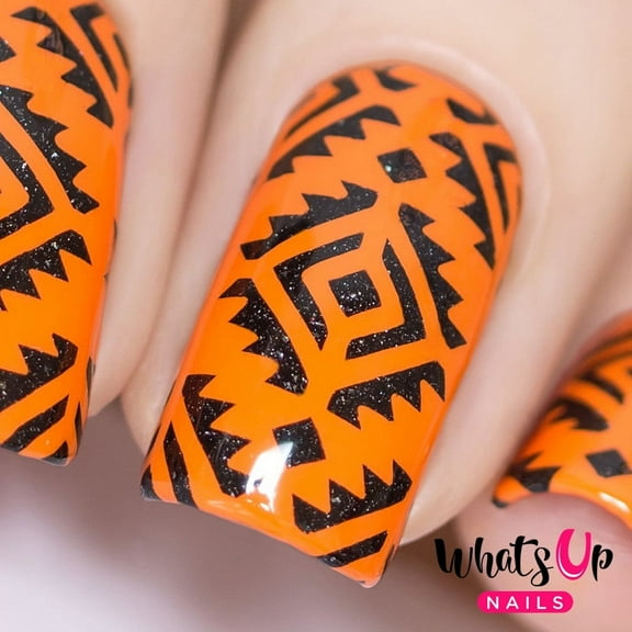 Whats Up Nails - Aztec Vinyl Stencils Nail Art Design