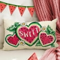 thumbnail image 5 of Sweet Summer Watermelon Lumbar Decorative Rectangle Pillow Cover 12 x 20, Pink Love Heart Melon Fruit Porch Patio Outdoor Pillowcase, Daisy Flower Seasonal Sofa Couch Cushion Case Home Decor, 5 of 6