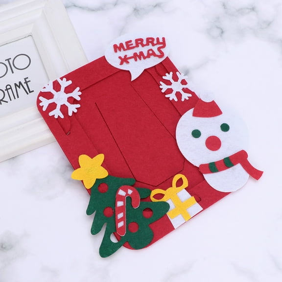 Raindrops Red Nonwoven Photo Frame with Christmas Design for Home Decoration and Gifts 4 Inches by 6 Inches