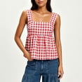 thumbnail image 5 of Backelss Cute Palid Tank Tops for Women Loose Square Neck Sleeveless Summer Business Casual Shirts Dressy Blouses, 5 of 7