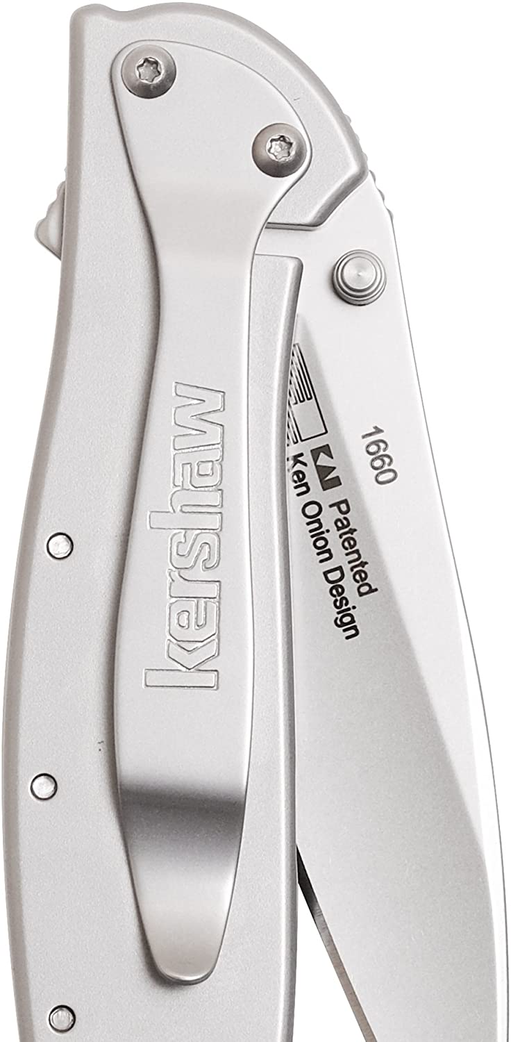 Kershaw Leek Pocket Knife, 3" 14C28N Stainless Steel Drop Point Blade, Spring Assisted Knife, Folding EDC Pocketknife