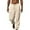 Beige, variant on WREESH Men's Cotton Linen Pants Solid Color Corset Pockets Pull Rope Fashion Casual Comfort Pants Black