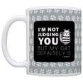 thumbnail image 2 of ThisWear Cat Lover Gifts I'm Not Judging You but My Cat Definitely Is 11 ounce 2 Pack Coffee Mugs Grey, 2 of 4