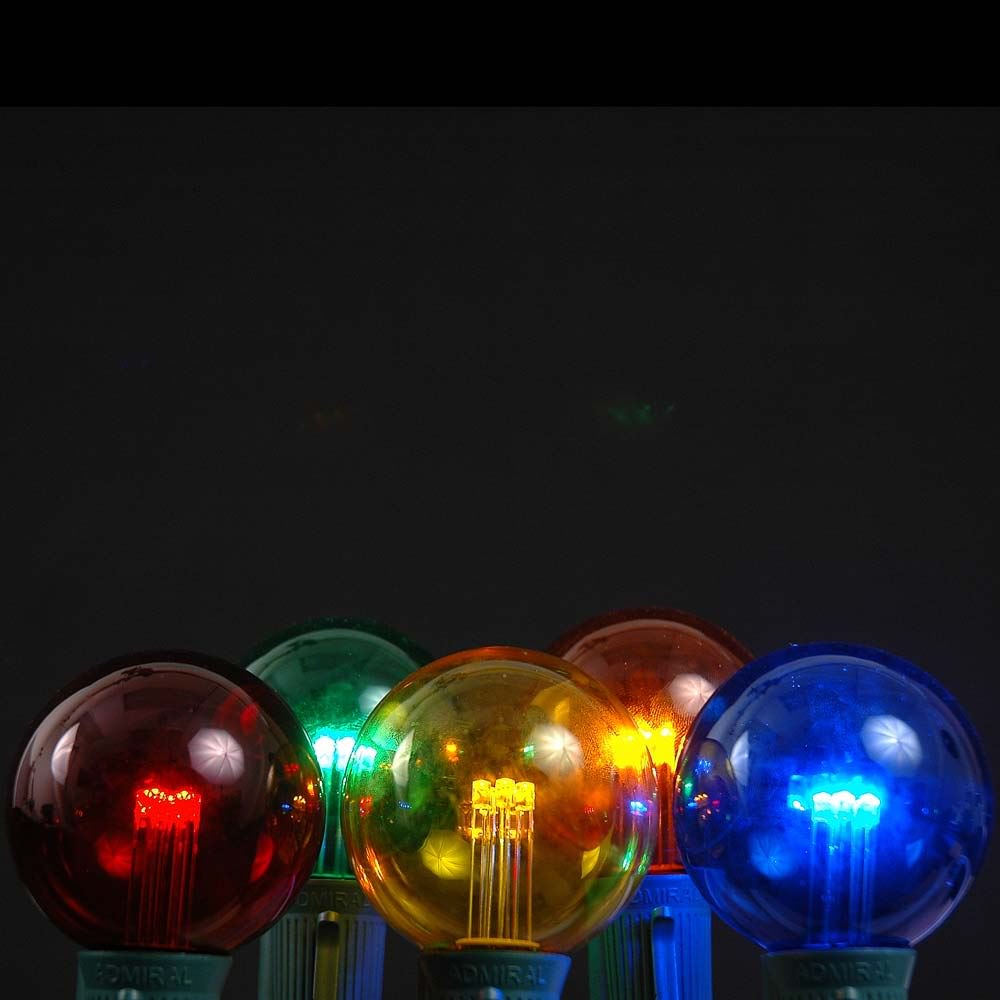 Novelty Lights 25 Pack LED G50 Outdoor String Light Patio Globe