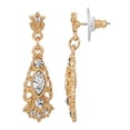 thumbnail image 4 of 1928 Jewelry Deco Eleganza Euro Crystal Filigree Drop Earrings, 4 of 4