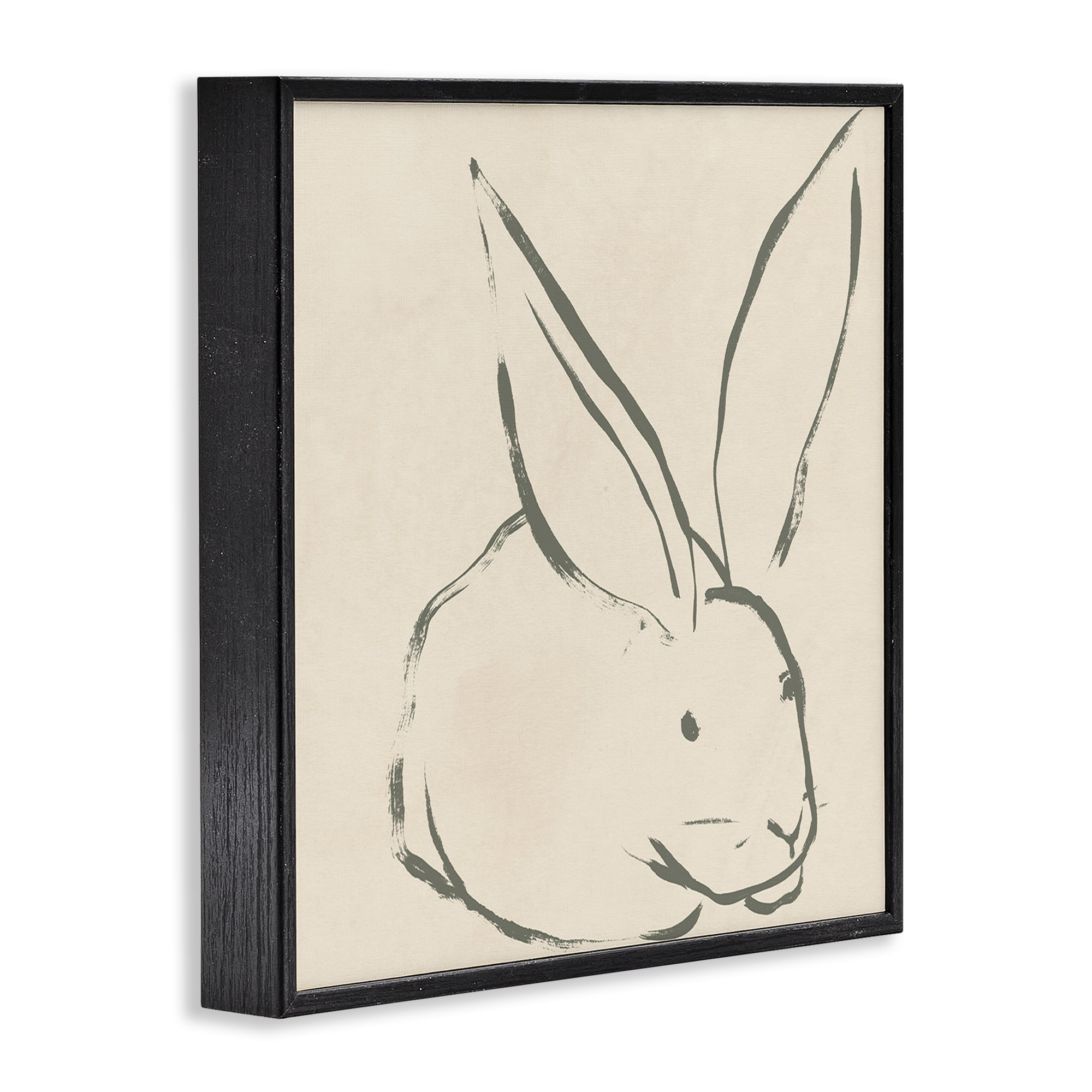 Stupell Industries Simple Rabbit Outline Animals & Insects Drawing Black Framed Art Print Wall Art, 12 x 12