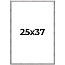 25x37 Frame Silver Grey Distressed Solid Wood Picture Frame | 0.75 Inch Moulding Width | Interior
