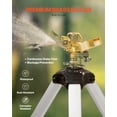 thumbnail image 6 of VEVOR Impact Sprinkler on Tripod Base, Heavy Duty Tripod Sprinklers with Brass Head & 3/4" Connector, 360 Degree Large Area Coverage Irrigation Sprinkler, Adjustable Heights Sprinkler for Yard Gray, 6 of 9