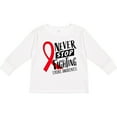 thumbnail image 3 of Inktastic Never Stop Fighting Stroke Awareness Red Ribbon Boys or Girls Long Sleeve Toddler T-Shirt, 3 of 5