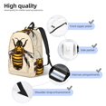 thumbnail image 3 of Rateoe Honey Bee Pattern Durable Canvas Backpack for Men & Women – Stylish & Lightweight – Adjustable Straps, Multiple Pockets – Fits 15-17 Inch LaptopsMedium, 3 of 5