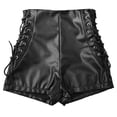 thumbnail image 3 of New Sexy Stretch Plus Size Tight Black Faux Leather Shorts Casual Shorts Women, 3 of 11