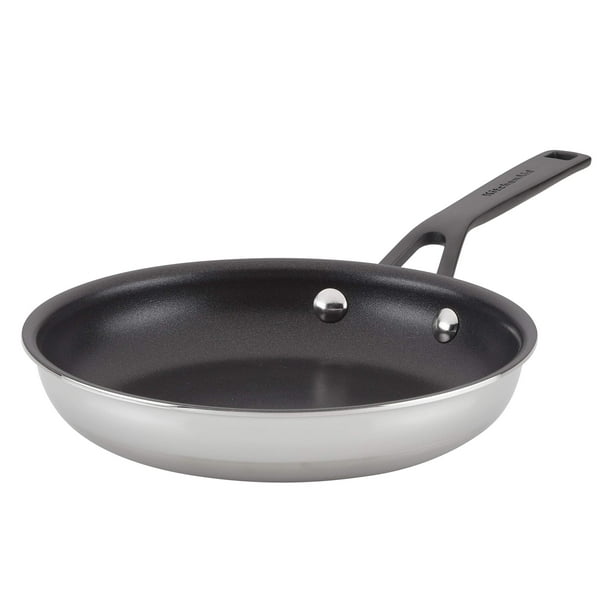 Sartén KitchenAid de acero inoxidable pulido de 5 capas, 21 cm