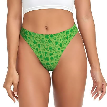 Sigee St Patrick s Day for Women s G-String Panty  Low Rise  Soft Lace Perfect for Everyday Wear or Special Occasions-Medium