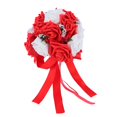 thumbnail image 2 of Ramo de novia de PE con flores artificiales para boda, escenario, oficina, decoración del hogar, color rojo brillante, 2 of 14