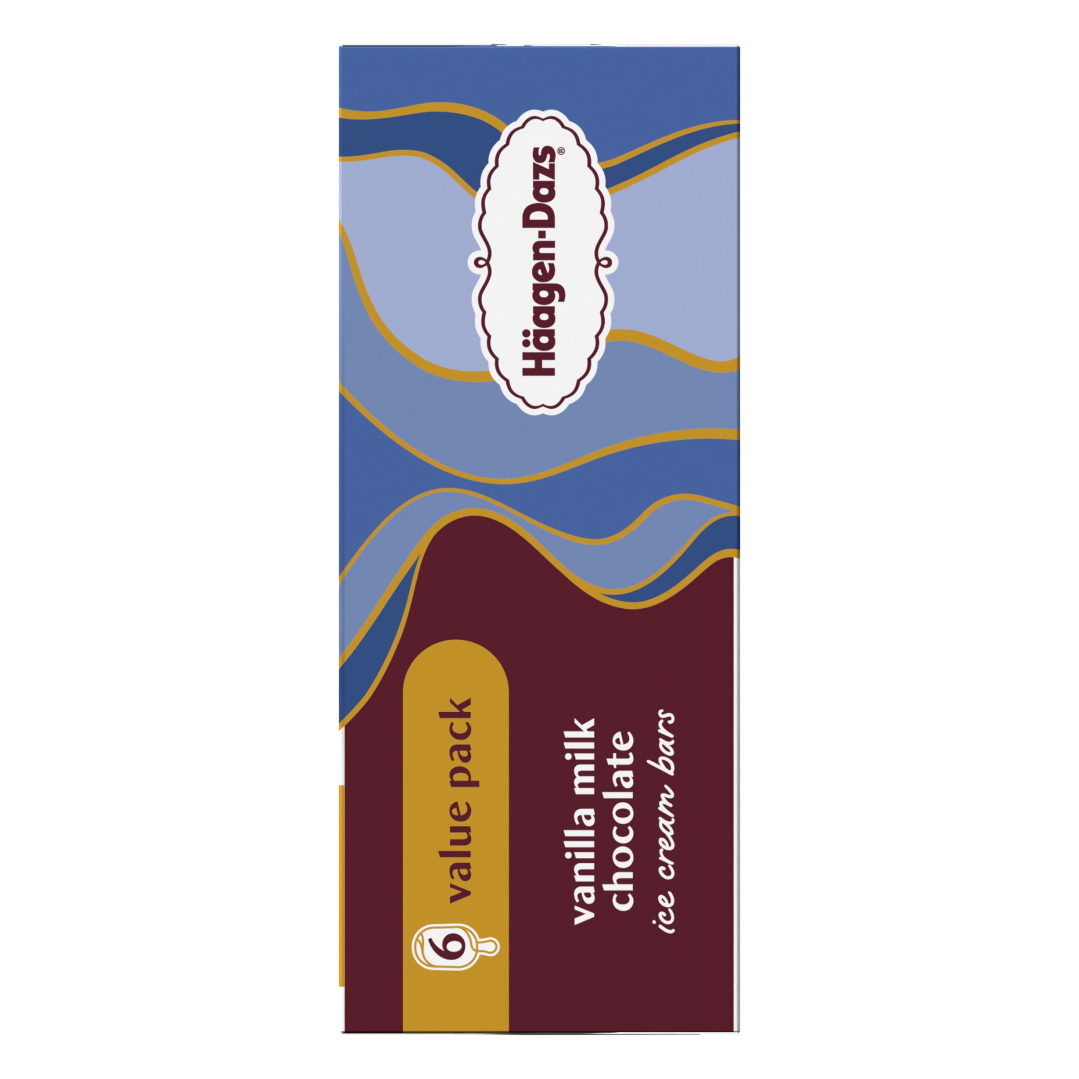 HAAGEN-DAZS Vanilla Milk Chocolate Ice Cream Bars 6 ct Box