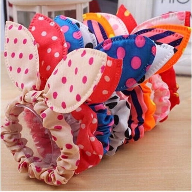 Versión coreana de banda para el cabello con orejas de conejo, lazo de cuerda, banda para el cabello con punta ondulada, accesorios para el cabello con orejas de conejo, regalo de joyería
